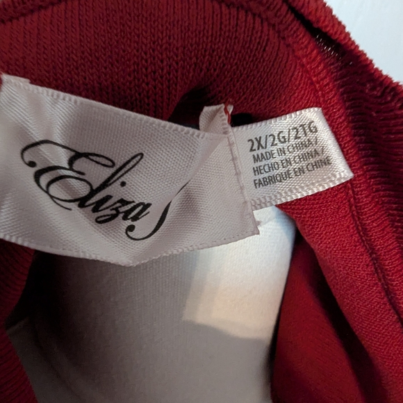 Eliza J 2X Off the Shoulder Red Layered Midi Dress - Picture 5 of 5